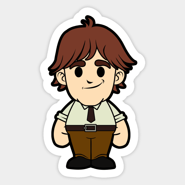 Jim Halpert The Office Chibi Sticker by nataliawinyoto